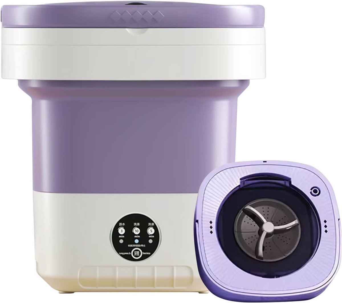 Wasapparaat Ondergoed Mini Wasmachine Kleding Wassen Opvouwbaar Ontwerp 9x9x13 Inch Paars