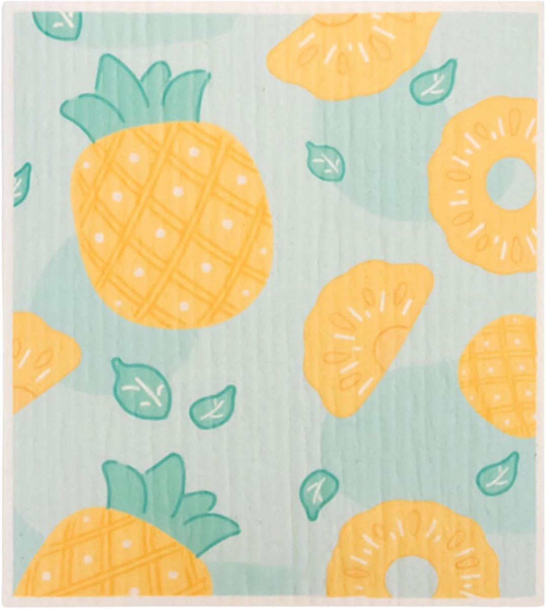 Afwasdoeken Houtpulp - Keukendoeken Absorberend - Keuken Schoonmaken - Sneldrogend Ontwerp - 18x18 cm - Ananas