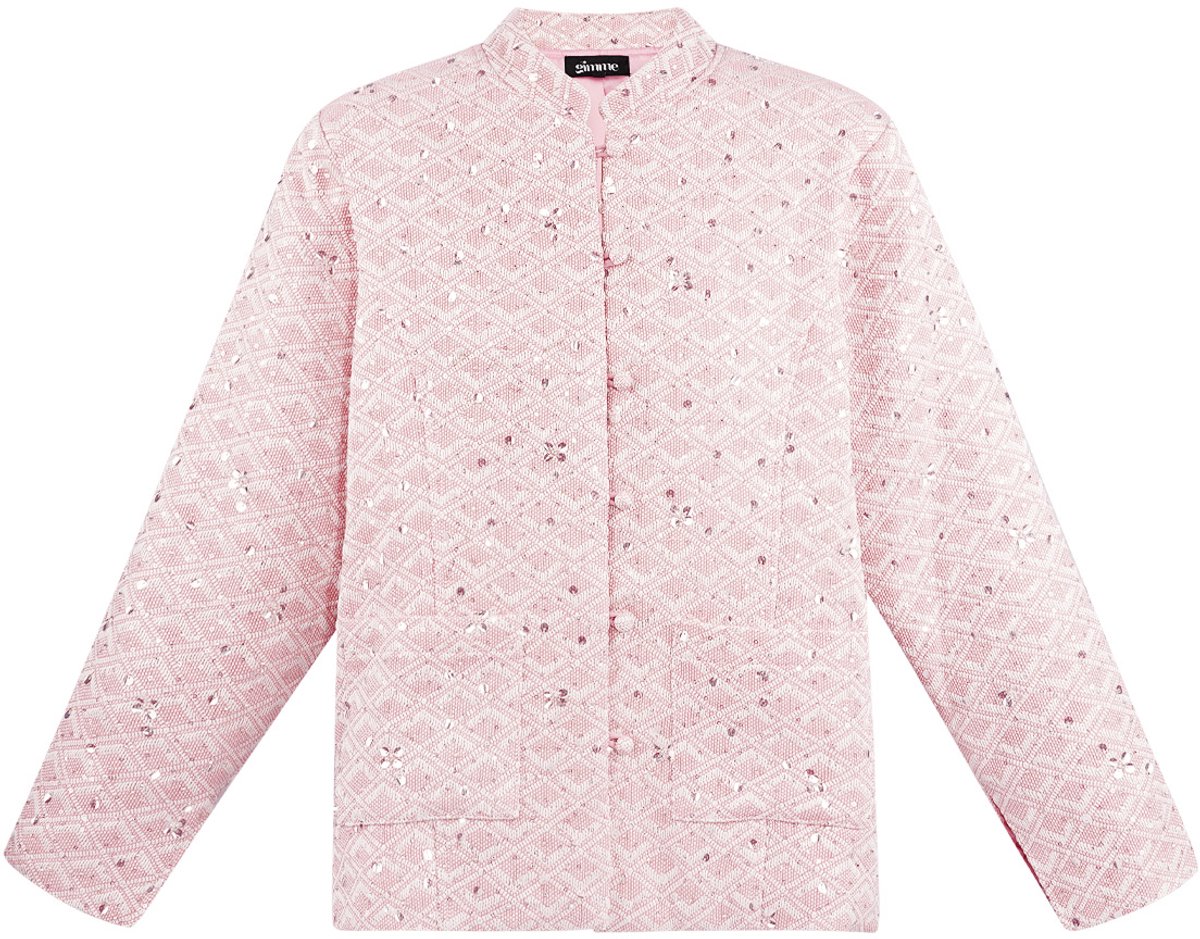 Elegante Vrouwen Jas met Traditionele Chinese Ontwerpelementen - Roze - Maat L