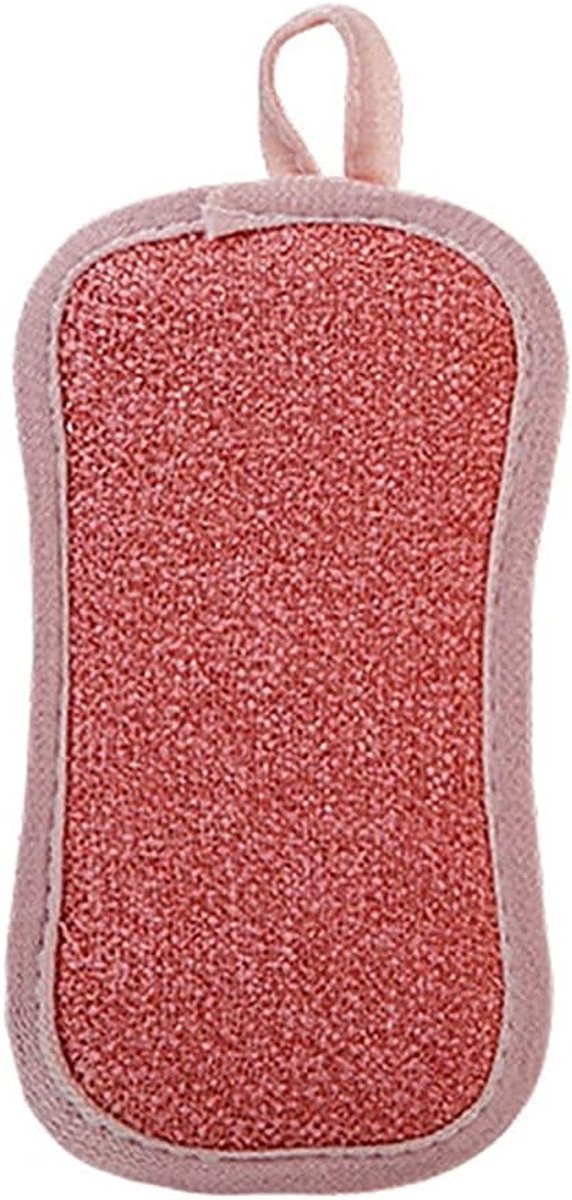 Keukenvaatdoek Reinigingsborstel - Dubbelzijdige Spons - Keuken Schoonmaken - Goede Olieafstotendheid - 9x17cm - Rood