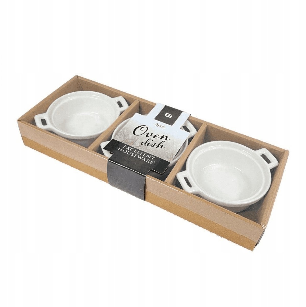 Koopman Serie - Ovenvaste Kommetjes - Set van 3 - Wit - Keramisch — cadeau in Kookcadeaus - foto 3