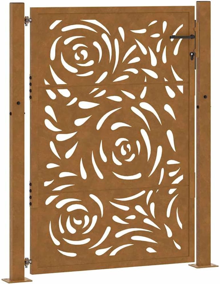 Afsluitbare Tuinpoort - Metalen Poort - Tuin Afgrenzen - Lasergesneden Design - 100 x 150 