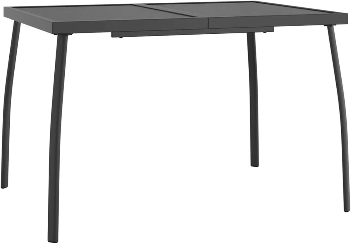 Tuin Eettafel - Terrastafel Buiten - Buiten Dineren - Stalen Roosterblad - 110 x 80 x 72 cm - Antraciet
