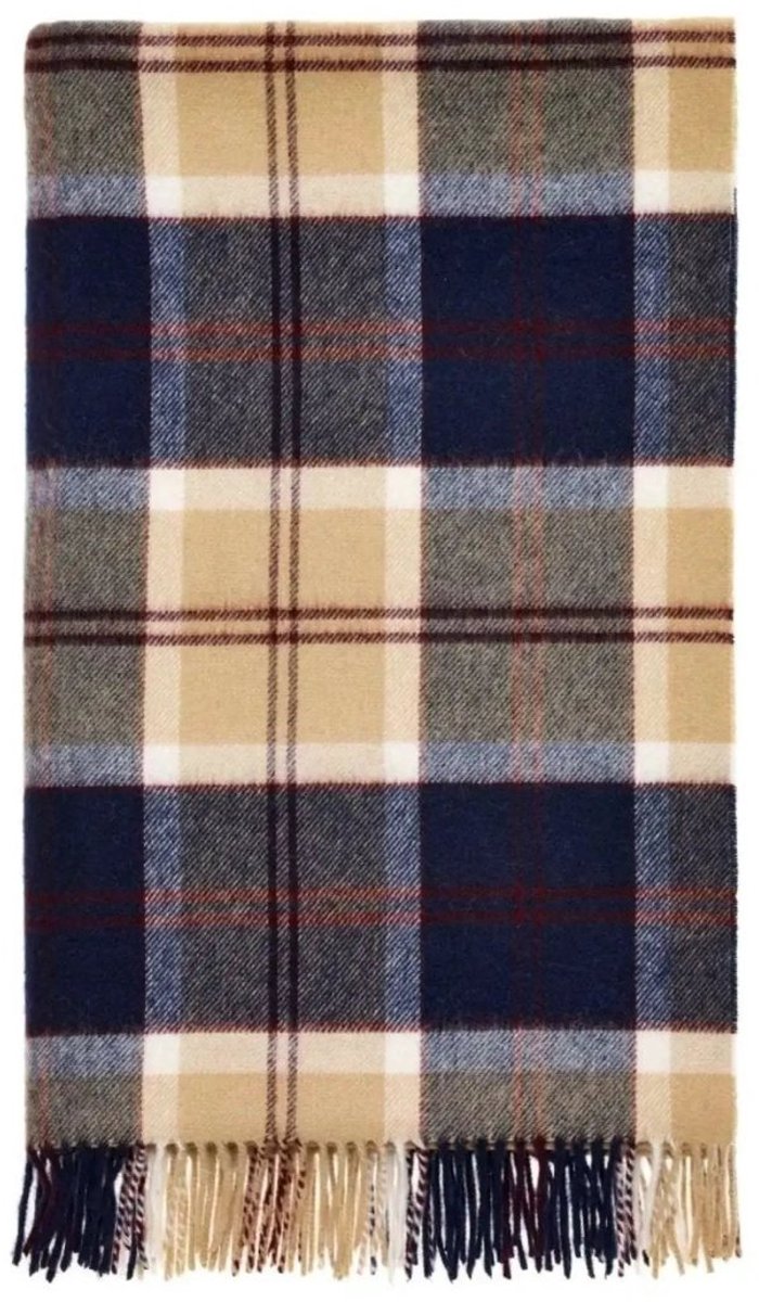 Plaid Tartan Bannockbane Navy - Merino Lamswol - 140x185 - Bronte by Moon Scotland