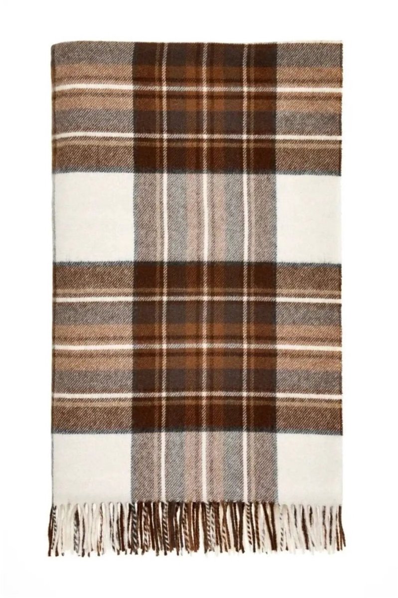 Plaid Tartan Natural Dress Stewart - Merino Lamswol - 140x185 - Bronte by Moon Scotland