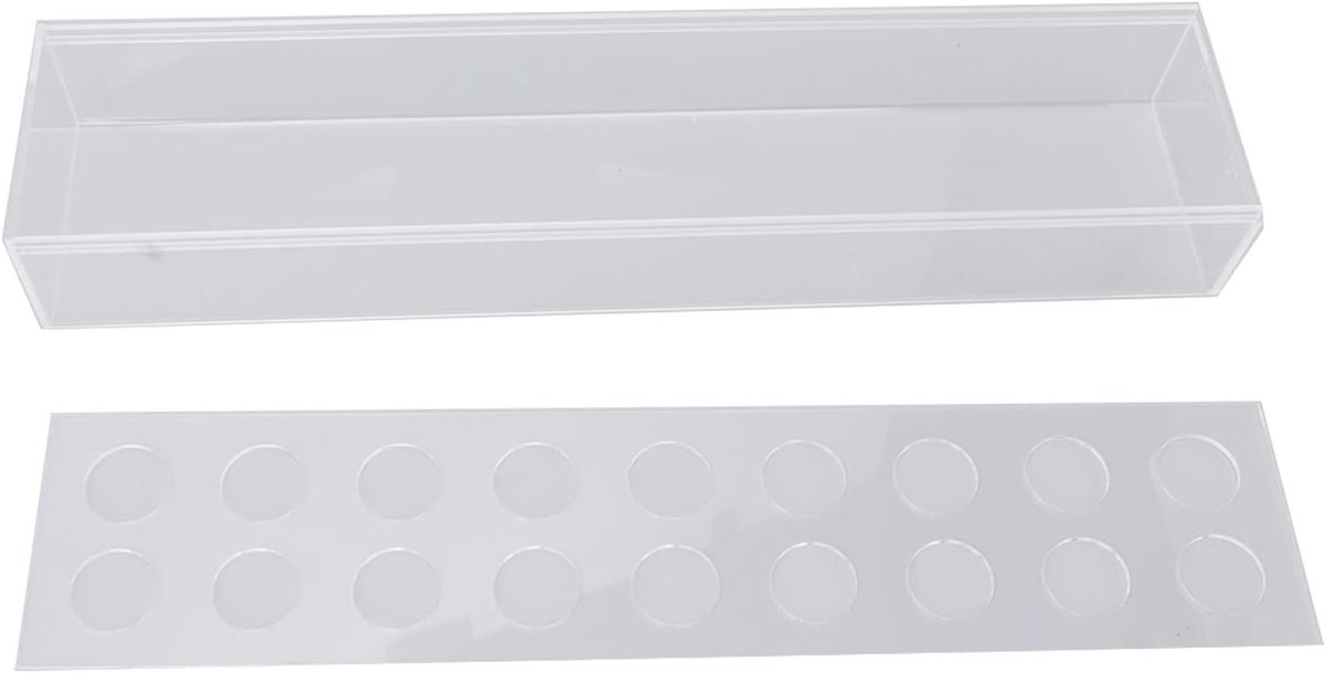 Acryl Bloemenvaas - Bloembak Acryl - Eettafel Decoratie - 18 Houders - 46 x 11 x 7 cm - Helder