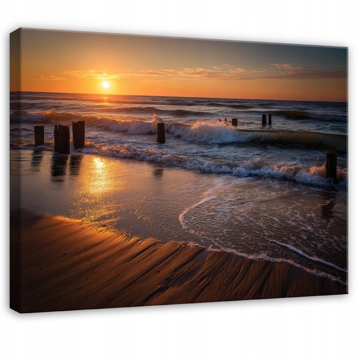WALLARENA Schilderij op canvas - 120x80 cm - strand zee en landschap - natuur wanddecoratie woonkamer en slaapkamer Veelkleurig