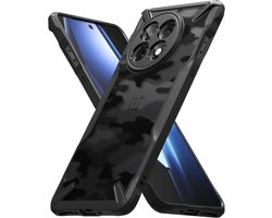 Ringke Fusion X | Hoesje Geschikt voor OnePlus 13R | Back Cover | Militaire Standaard | Camo Zwart