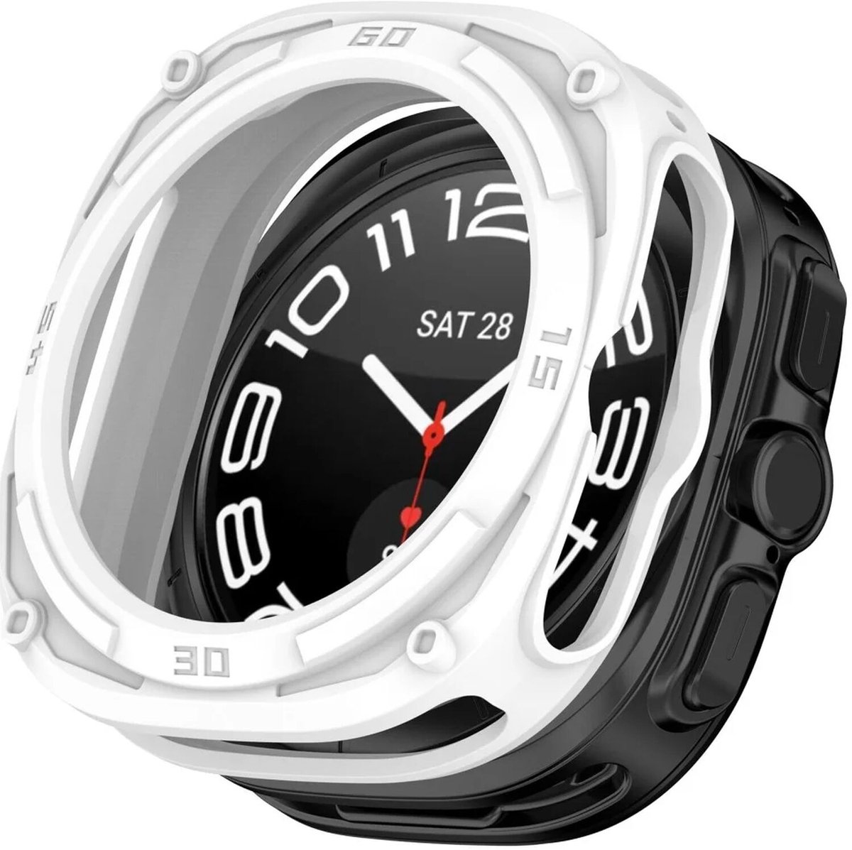 Hoesje Geschikt voor de Samsung Galaxy Watch Ultra 47 MM - TPU Bumper Case - Wit