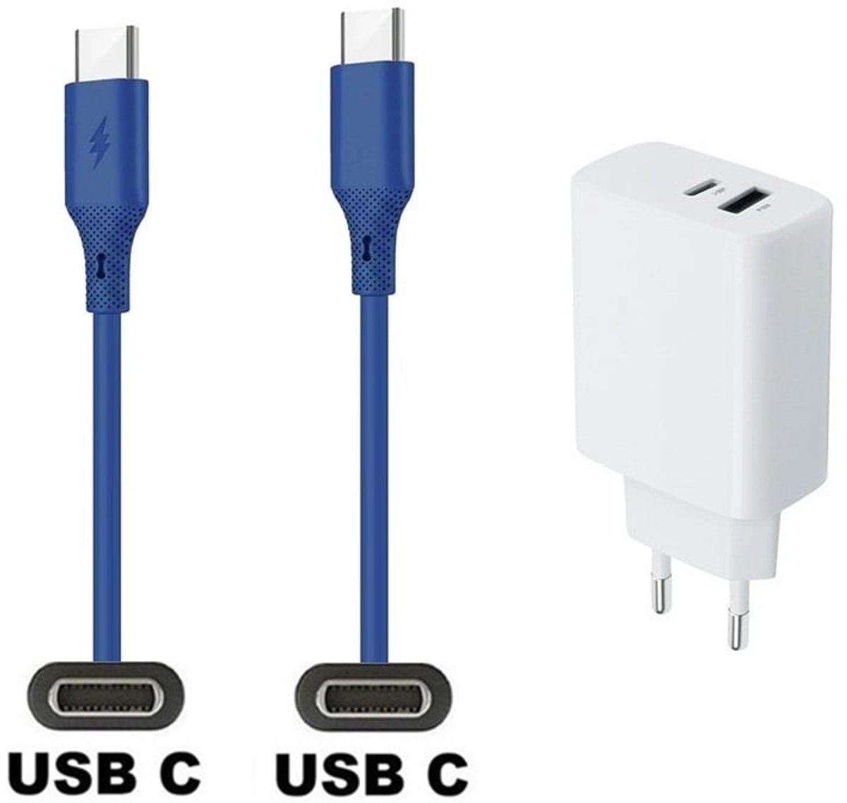 20W snellader met 2 poorten + 1,0m USB C naar C kabel. Universele PD lader. Oplader oplader past op Kobo (Rakuten) eReader Elipsa, Elipsa 2E, Sage, Libra 2, Libra Colour, Clara 2E, Clara Colour, Clara BW - Kindle (Amazon) Scribe