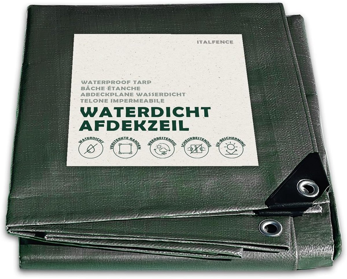 Waterdicht Afdekzeil - Beschermhoes Zeil - Tuin Meubels Dekken - Versterkt met Ogen - 4 x 5 Meter - Groen