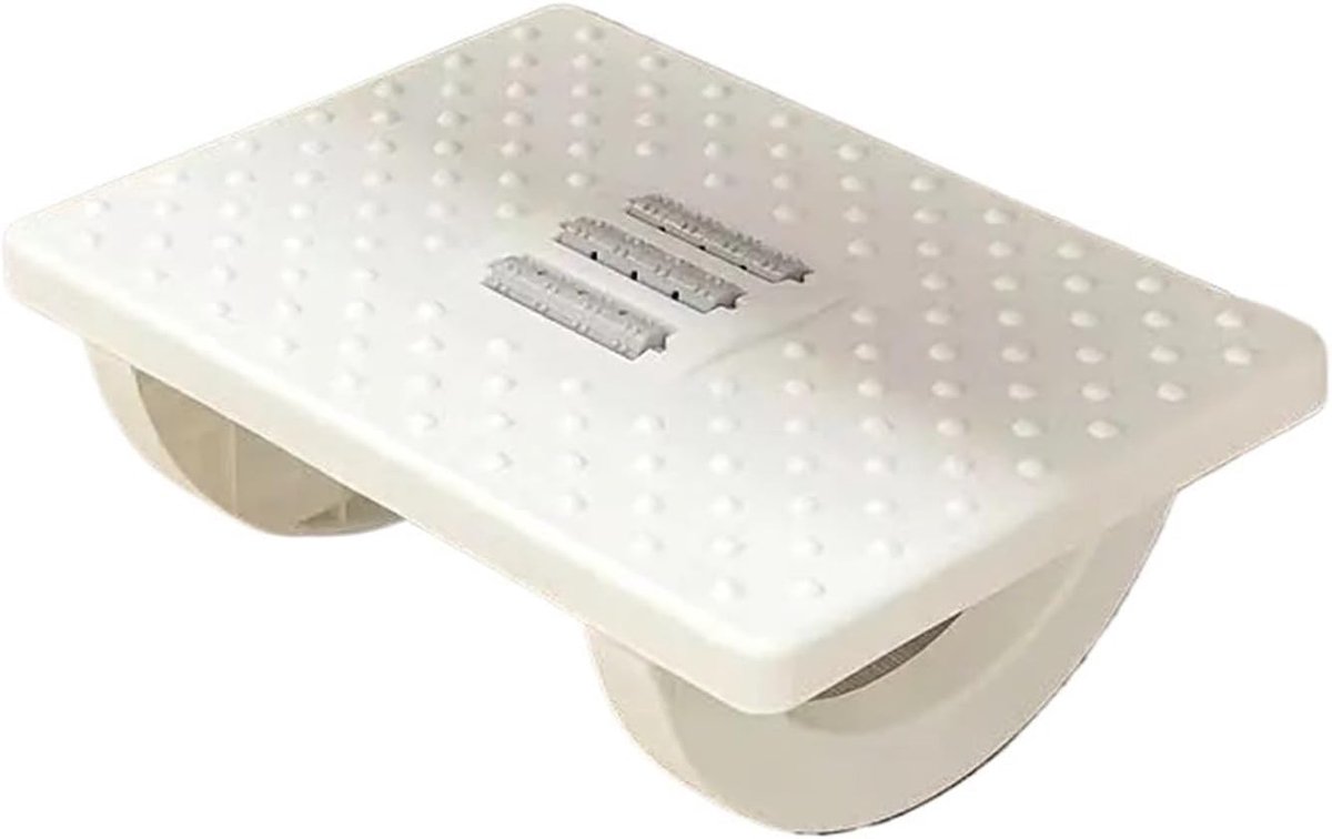 Voetsteun onder bureau - Ergonomische voetenbank - Comfortabel werken - Met massage rol - 1x1x1 cm - Wit