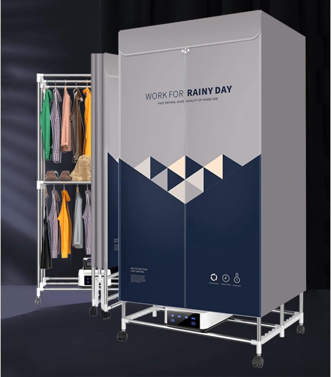 Elektrische Wasdroger Kleding Droger Snel Kleding Drogen Energiezuinig Model 170cm Hoog Grijs