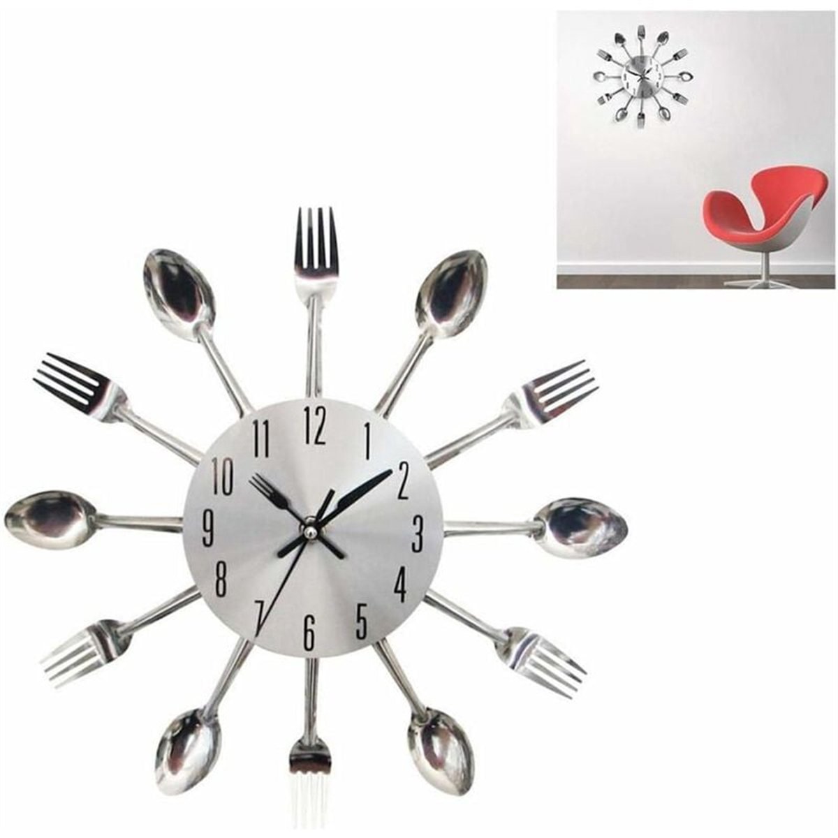 carmdering - Wandklok - Goed leesbaar - Stille Wand Klok Modern - Analoog - Stil Uurwerk - Muurklok - Quartz - Zilver