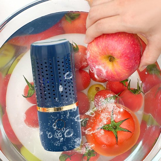 Fruitwasmachine - Draadloze Voedselzuiveraar Voor Groenten Vlees Rijst Zeevruchten - Draagbare Ultrasone Reiniger Voor Het Reinigen Van Keukenproducten - Voedselwasmachine - Multifunctioneel Reiniging - blauw — afbeelding 4