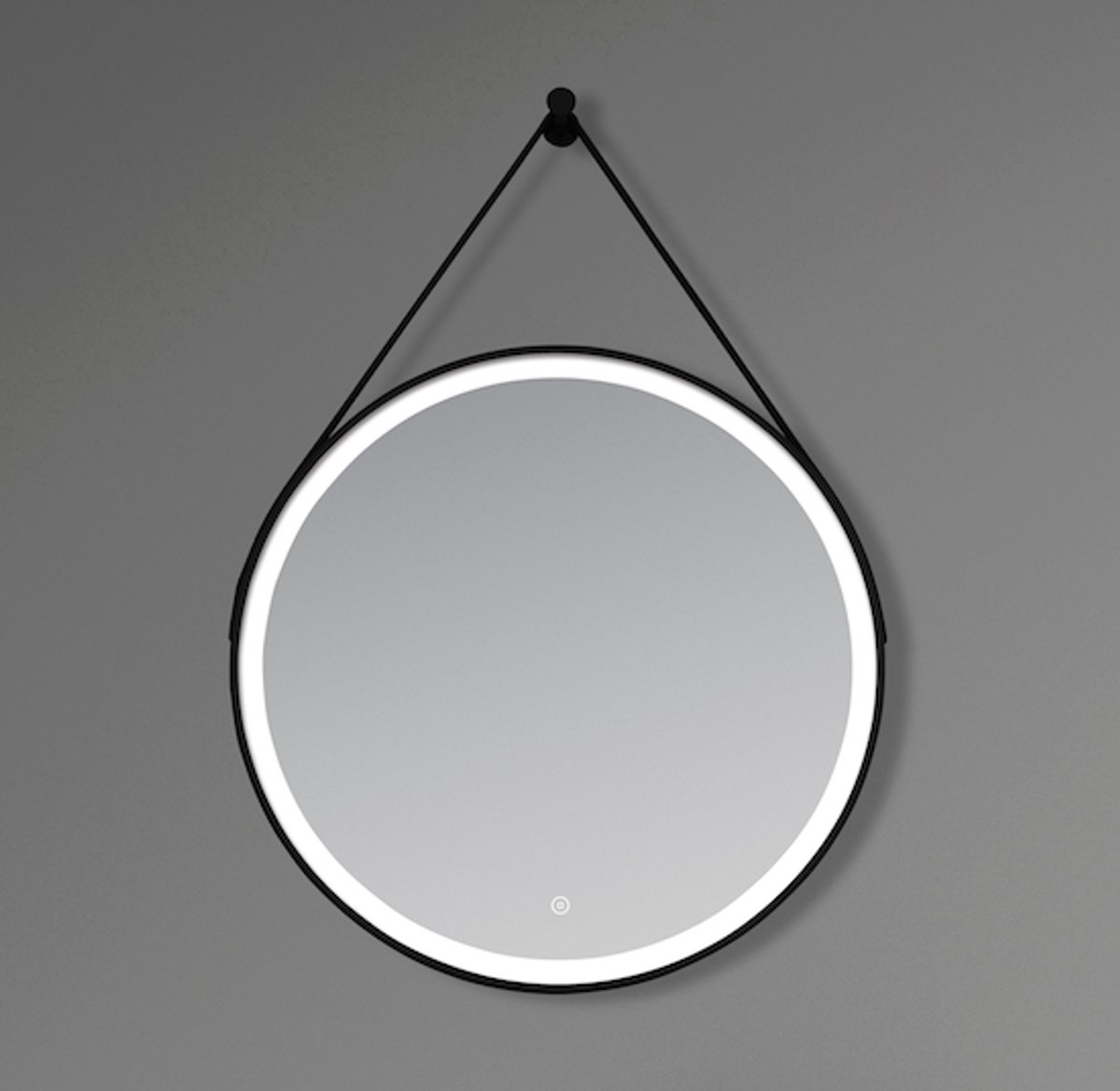 LINEA UNO - Kairo 80 x 80 - Mat zwart - Spiegel - Rond - LED-verlichting (dimbaar) - Anti-condens - 301688