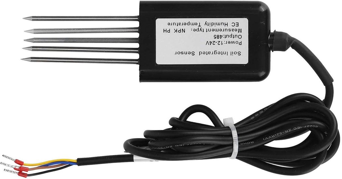 Bodem Sensor - Grondmeter EC - Bodem Analyse - 7 Parameters - 13.8 x 4.5 cm - Grijs