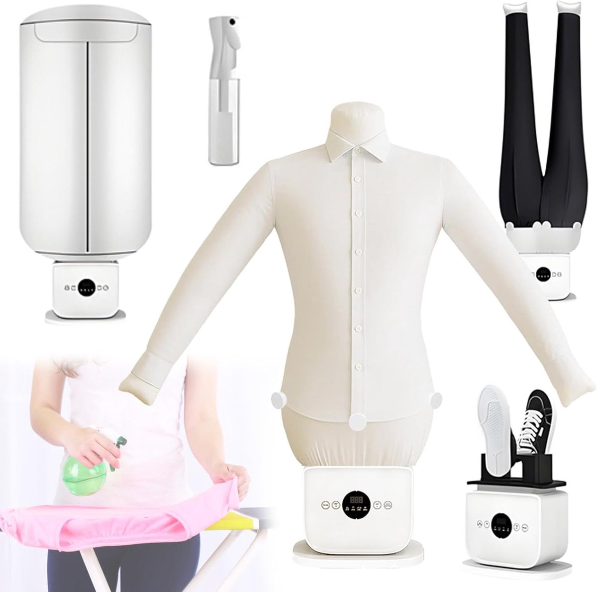 Automatische Stomer - Kledingverzorging Machine - Kreukels Verwijderen - Inclusief Droogfunctie - Verstelbaar S-XXL - Wit