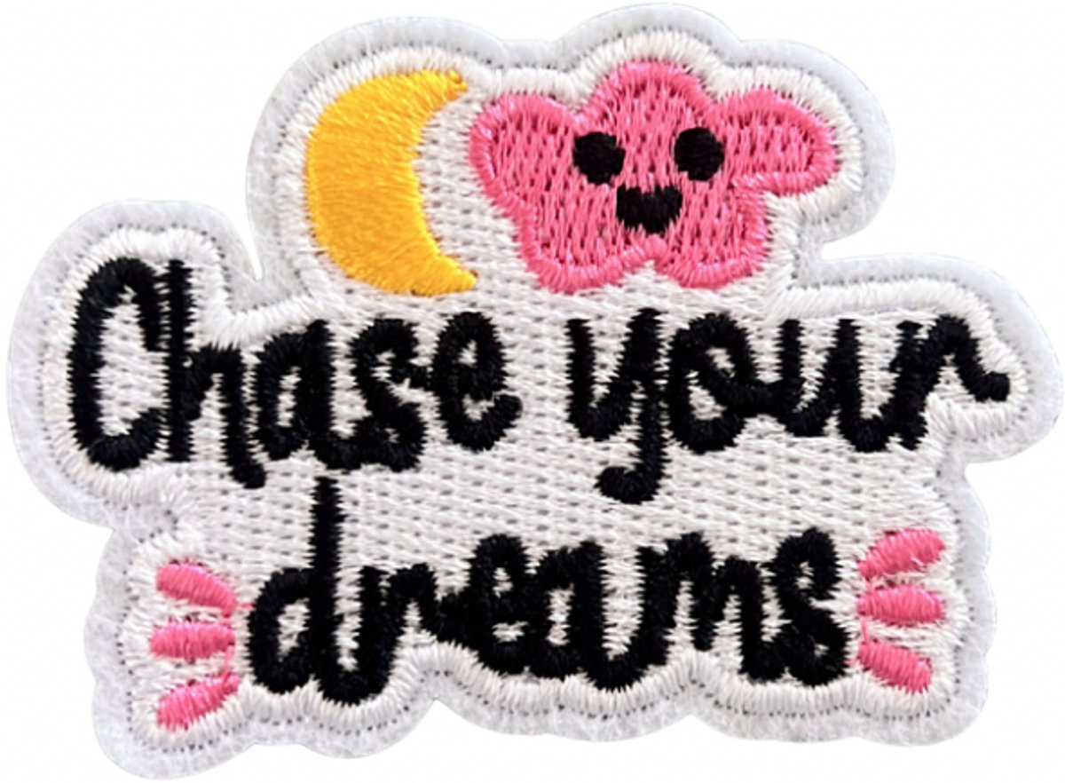 Chase your dreams wolk Strijk Embleem - Opstrijkbare geborduurde patch - Kleding Patch - Versiering Voor Kleding - Iron On - Doe-het-zelf-accessoires - Naai op geborduurde applicatie