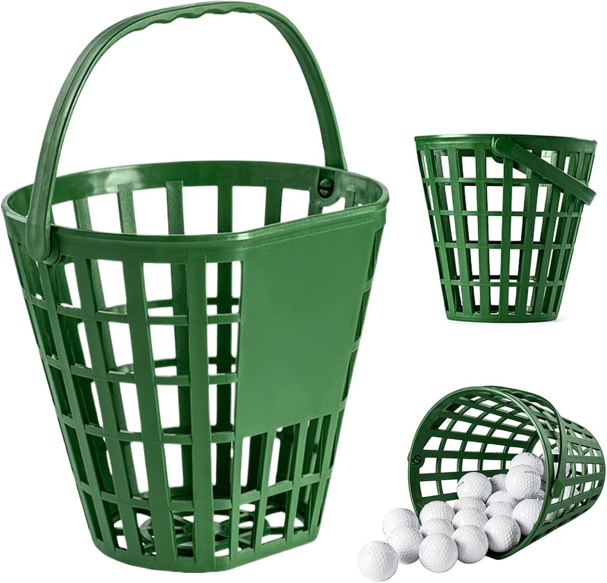 Golfbal emmer - Ballenhouder - Oefenen op baan - Grasvriendelijke bodem - 50 ballen capaciteit - Zwart