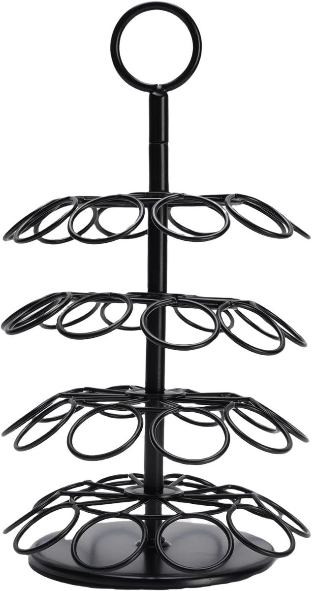 Koffiepadhouder - Koffiecarrousel - Koffie organiseren - Draaibare basis - 40 Pads - Zwart