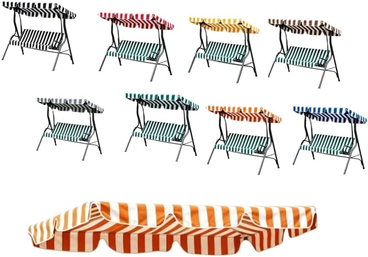 Schommelbank Dak - Vervangende Overkapping - Bescherming Buiten - Waterdicht Polyester - 195x125cm - Oranje