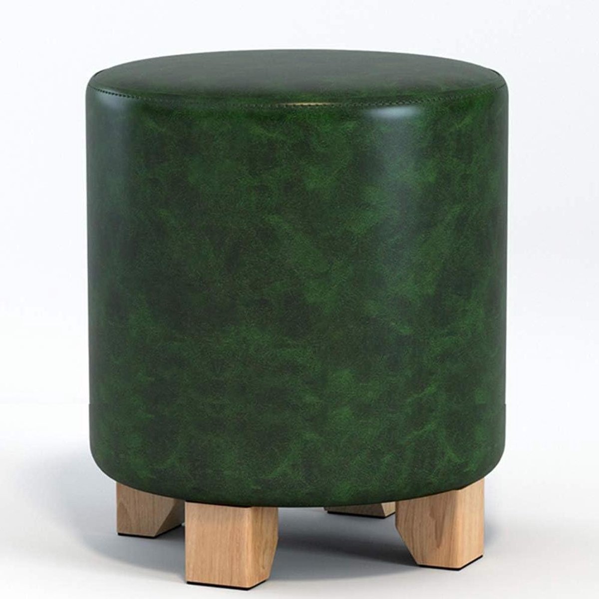 Voetenbankje Stoel Poef - Ottoman Krukje - Voeten Rusten - Zachte Kunstlederen Bekleding - 29x29x35 cm - Zwart