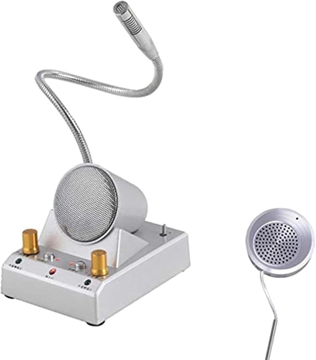 Raam Intercom - Geluidsversterker Systeem - Communicatie Balie - Ruisonderdrukking - N.v.t. - Zwart