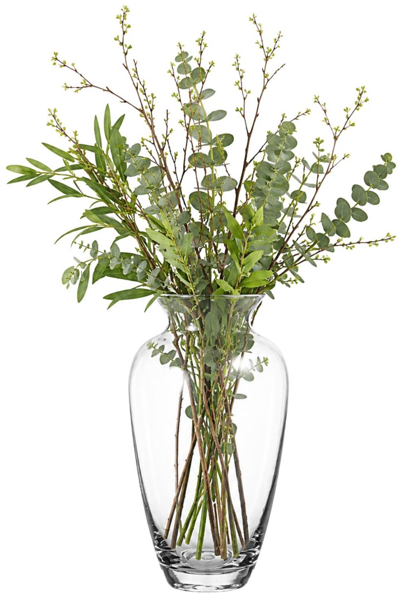 Alessandro bloemenvaas Cleopatra - transparant glas - H30 cm - Decoratief en stijlvol - steelbloemen en siertakken