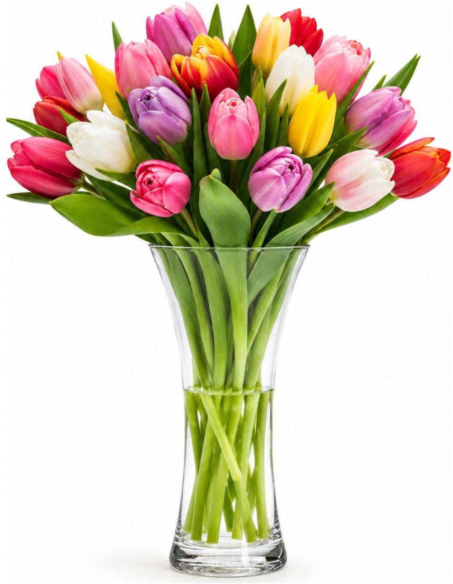 Alessandro bloemenvaas Venecia - transparant glas - H26 cm - Taps uitlopend - steelbloemen en siertakken - boeketvaas