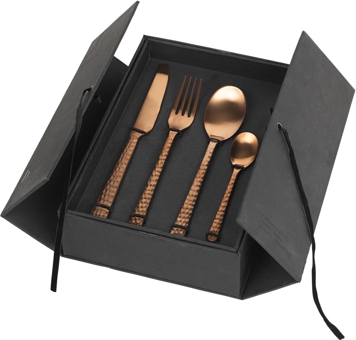 Bestekset 16-delig - Eetgerei set - Stijlvol dineren - Geborstelde afwerking - 24 cm - Koper