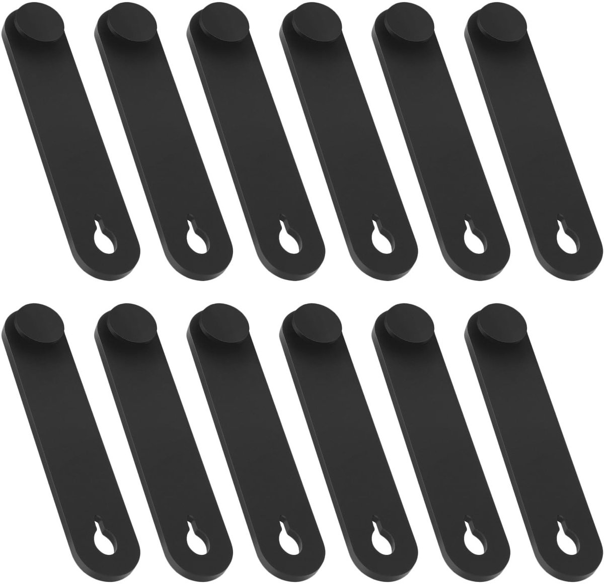 Dailygoods - Kabelbinders - Rubber Kabel Organizer - Duurzaam en Flexibel - Zwart - Draad Management - Ideaal voor Auto en Motorfiets - 12 Stuks