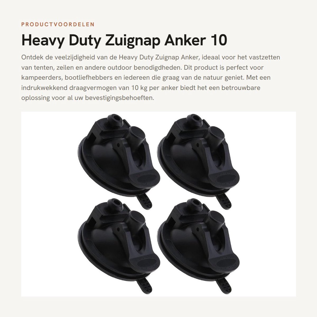 Dailygoods- Zuignap Heavy Duty 10 kg draagvermogen - Zuignap Anker - Zuignap Camping - Zuignap Auto - Zuignap voor Glas - Eenvoudig te gebruiken - Zuignapanker