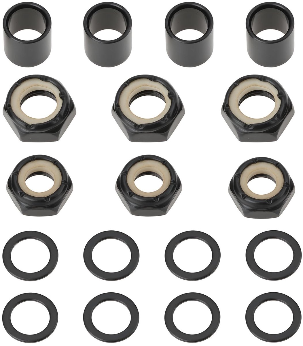 Dailygoods- Skateboard Bushings 18-delige Set - M8 Inch Draad - Compatibel met Bones Hardcore - Zwart - Duurzaam - Eenvoudig te Installeren - Skateboard Onderdelen