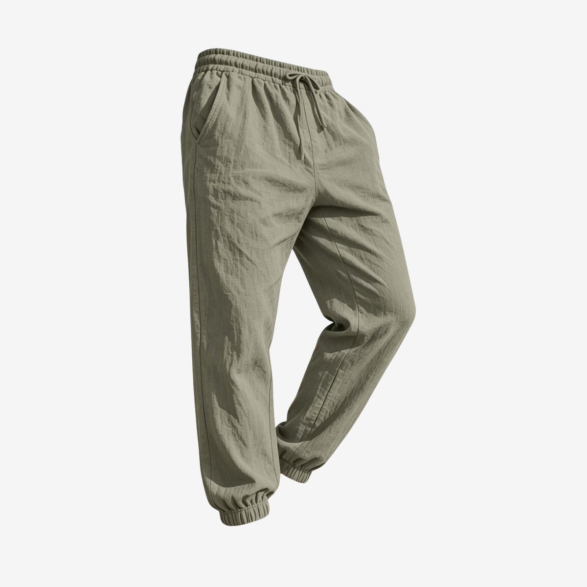 Currero Linnen Broek Heren Zomerbroek Volwassenen Lange Broek Pantalon Strandbroek Zomer Ibiza Stijl Militair Legergroen