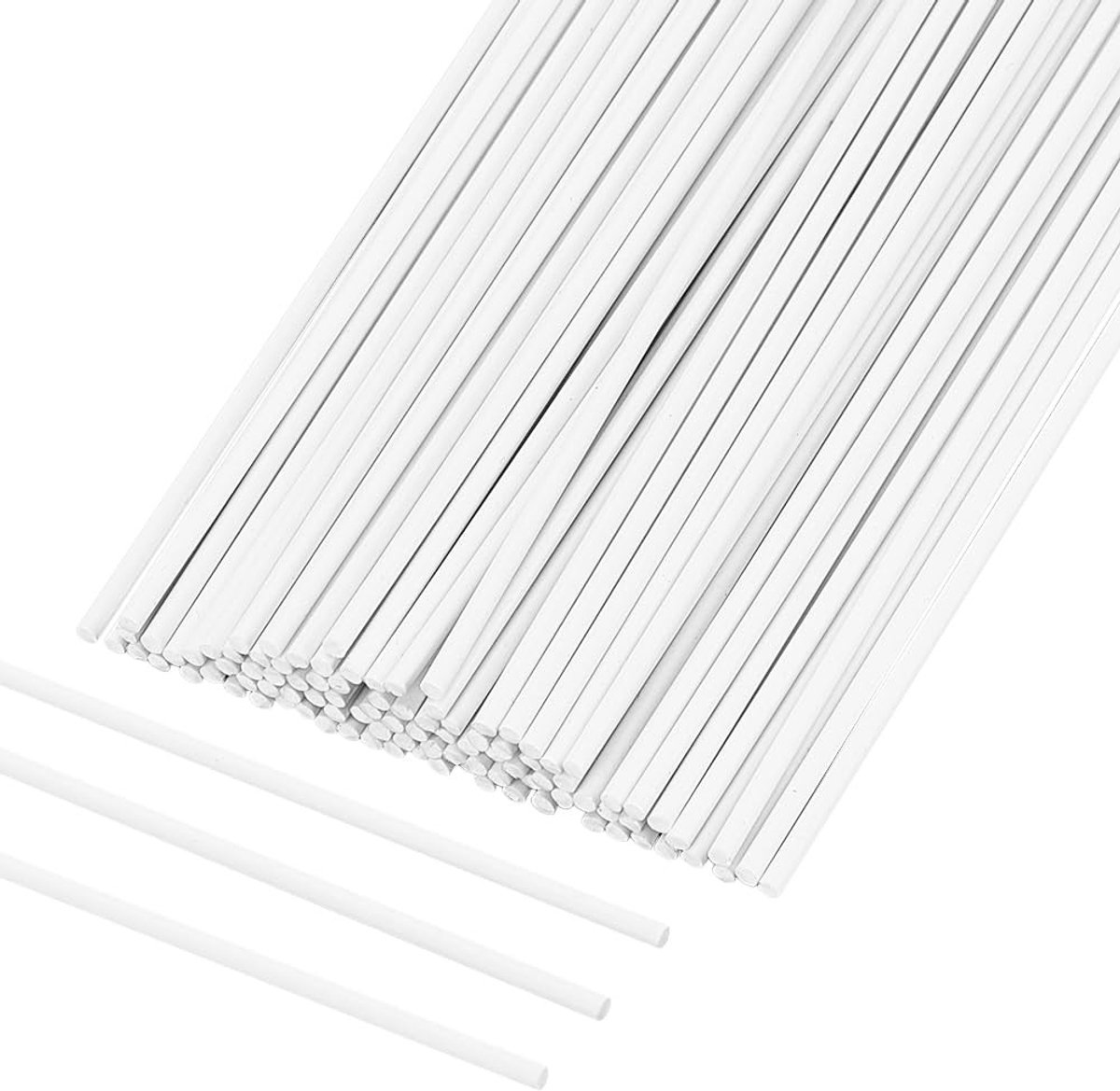 Dailygoods- Kunststof Staven 100 Stuks - Ronde Staven - ABS - Modelbouw - Doe-het-zelf - 2 mm x 250 mm - Perfect voor Creatieve Projecten - Modelleerstaven