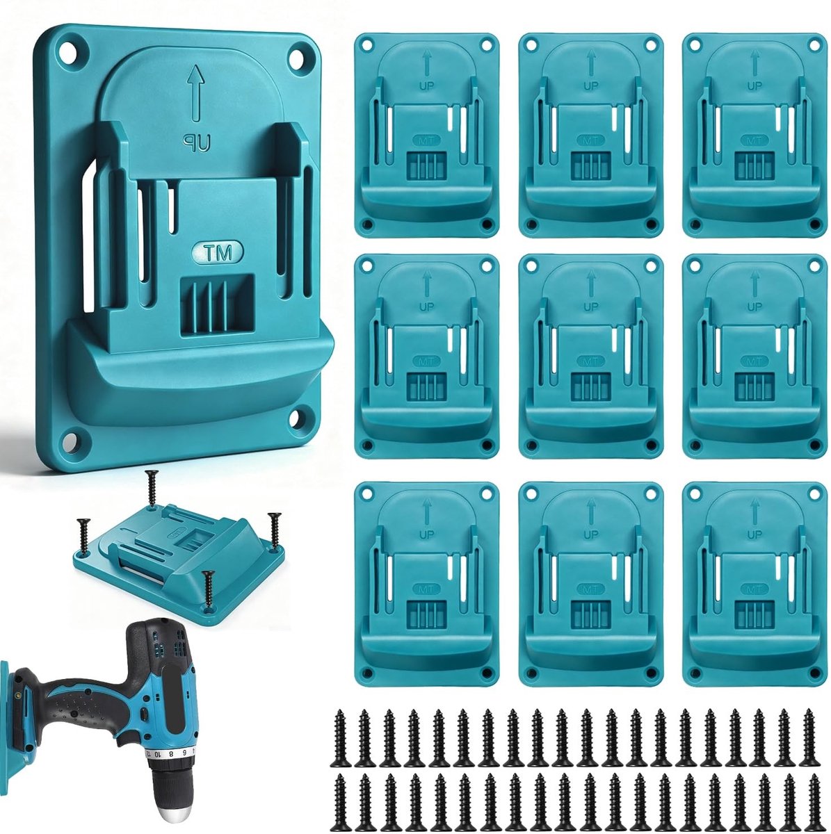 Dailygoods- Basishouder - Praktische Opbergoplossing - Gereedschapswand - Werkplaats/garage - Robuuste Structuur - Geschikt voor Mak-Ita Accuboormachines - Gereedschapshouder