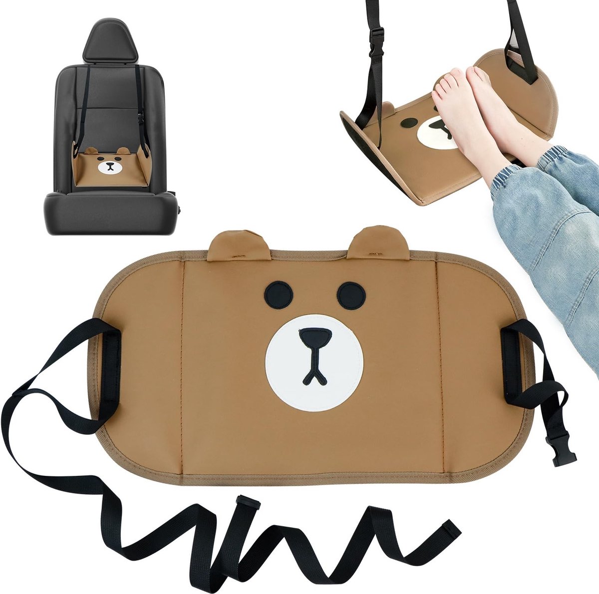 Dailygoods- Voetsteun voor kinderen - Draagbaar Reisbed - Antislip - Verstelbaar - Lichtgewicht - Robuust Polyesterweefsel