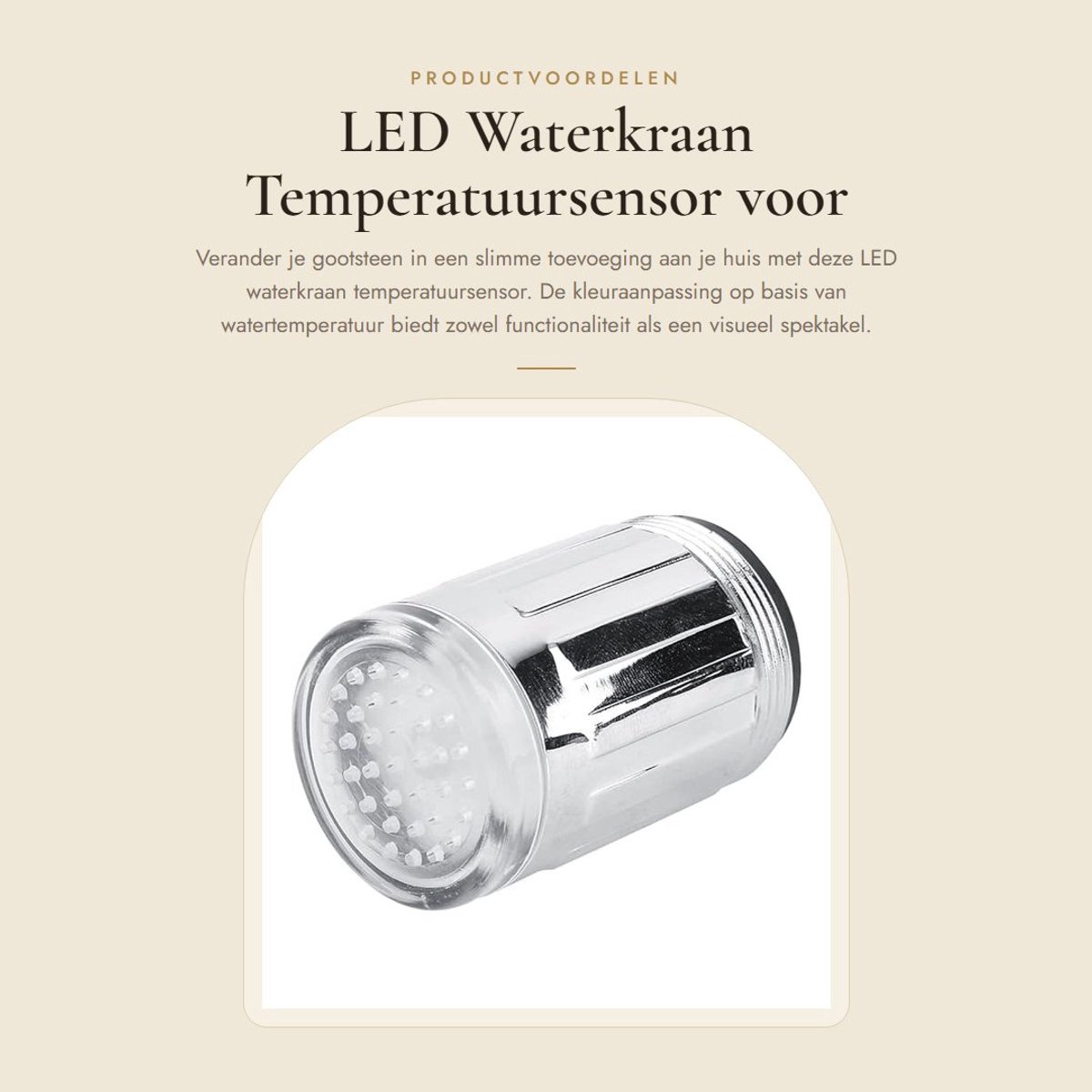 Dailygoods - LED Waterkraan Temperatuursensor voor Keuken en Badkamer