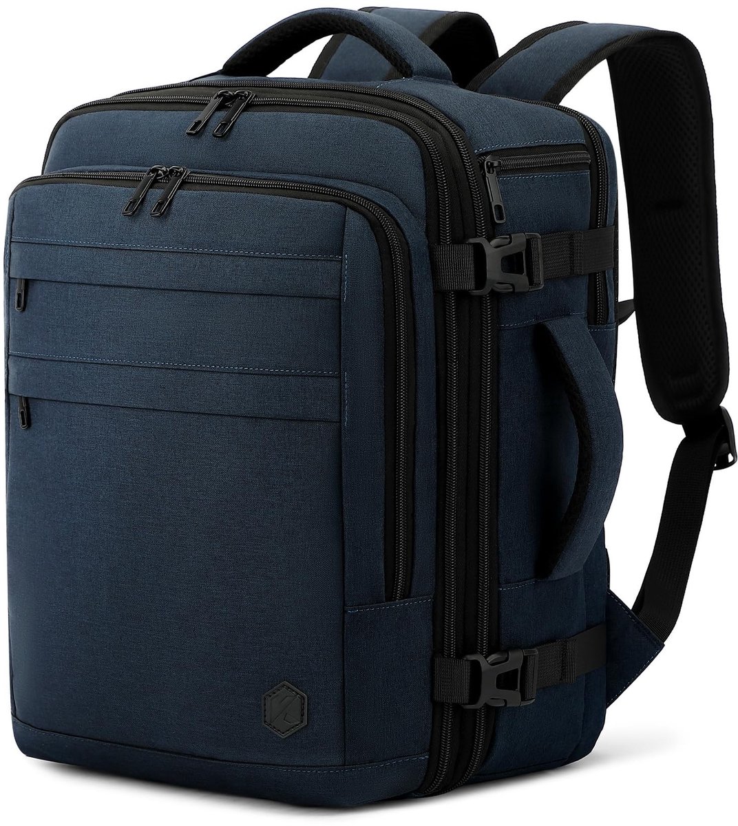 Solidchoice- Vliegtuigtas Uitbreidbaar 40x30x25 - Handbagage 24L - Geschikt voor Laptop 15,6 Inch - Donkerblauw - Reisaccessoire