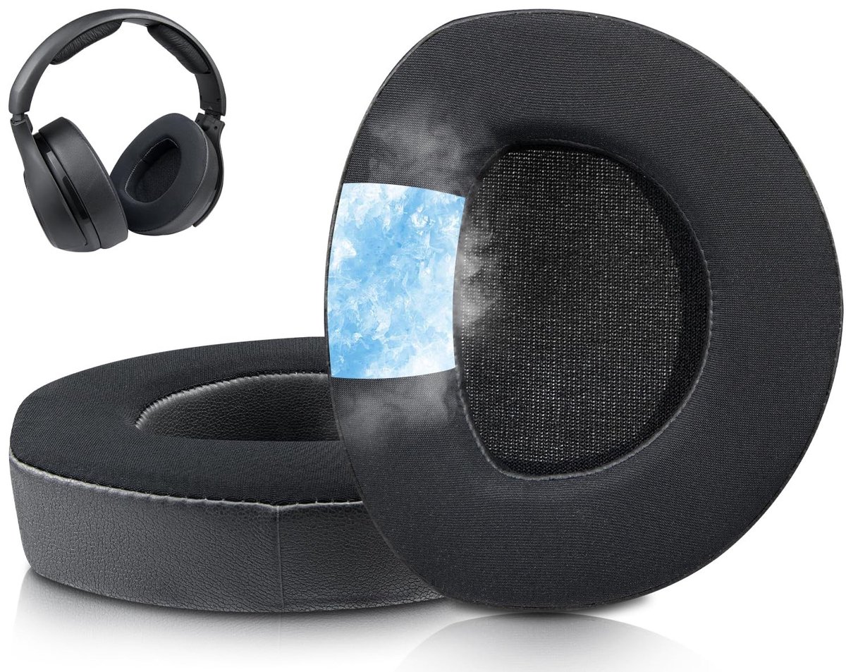 Solidchoice - SOULWIT Vervanging Cooling Gel Oorkussens voor Sennheiser HDR160(HDR 160/RS160/TR160), HDR170(TR170/TR 170/RS170)/HDR180(TR180/RS 180) Hoofdtelefoon Geluidsisolerende Schuim Earpads en Cushions -zwart
