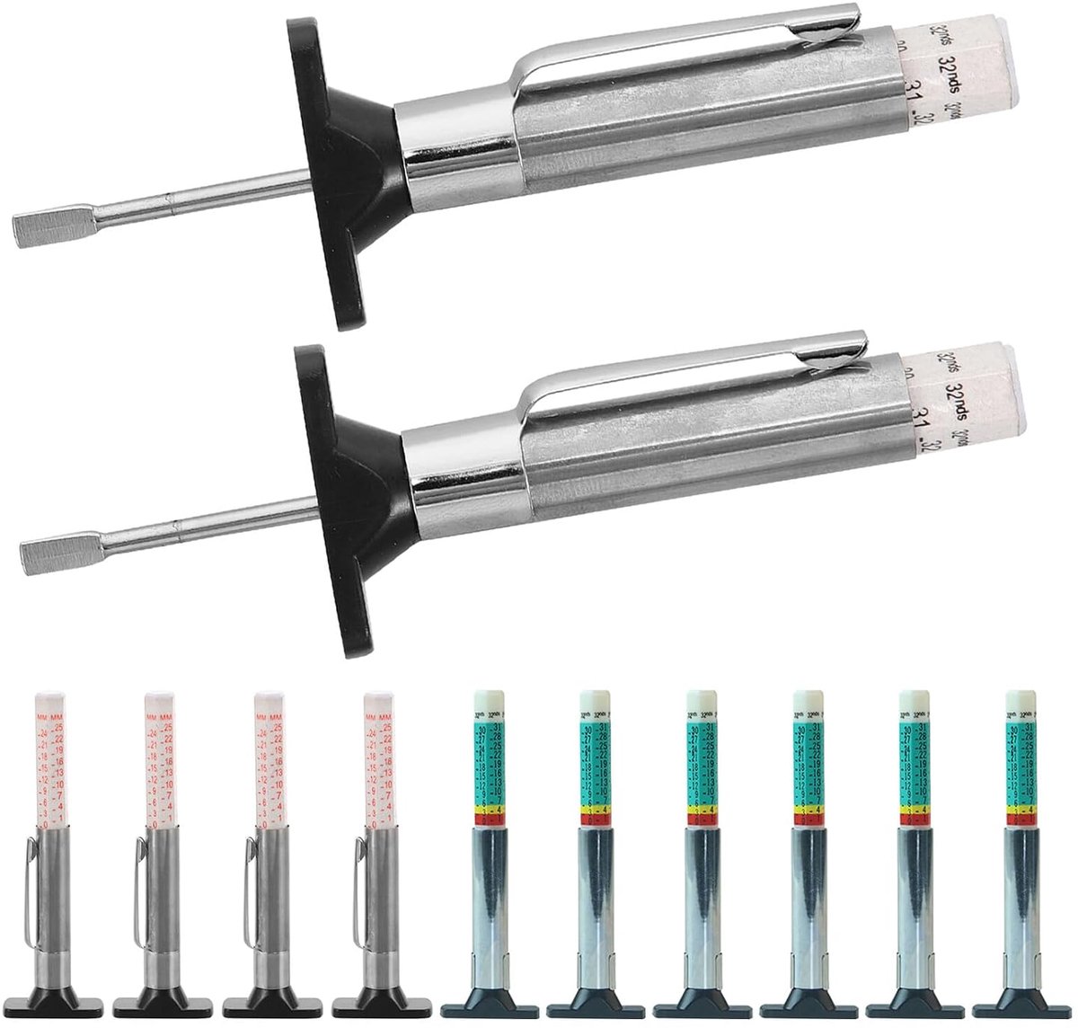 Bandenprofielmeters - Meetinstrumenten - Veiligheid Controleren - Nauwkeurige Meting - 12 Stuks - Meerkleurig