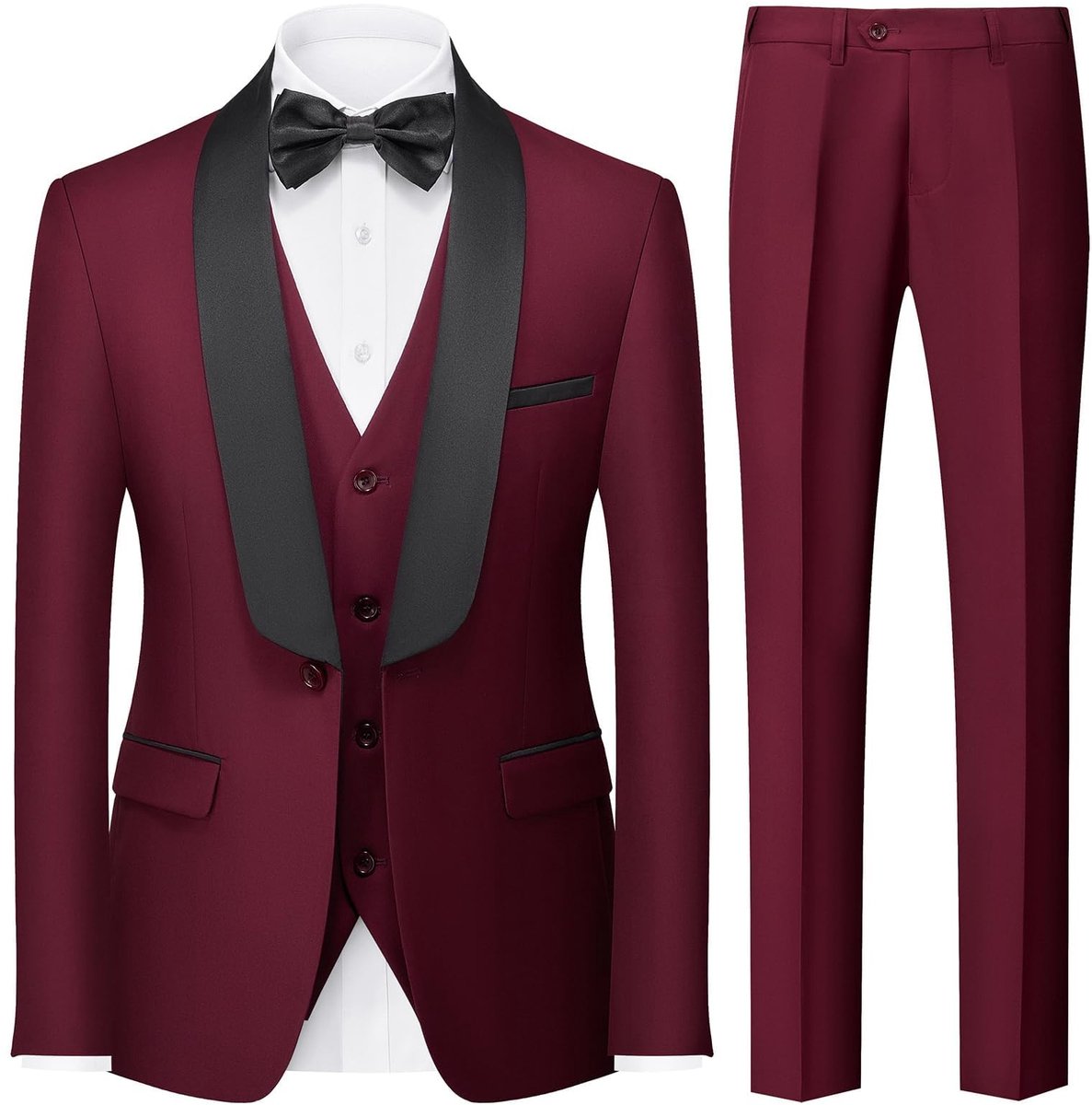 Solidchoice- Heren Pak 3-delig Slim Fit - Blazer/Vest - Broek - Polyester/Viscose - Casual/Business - Kreukvrij/Onderhoudsvriendelijk - Herenkostuum