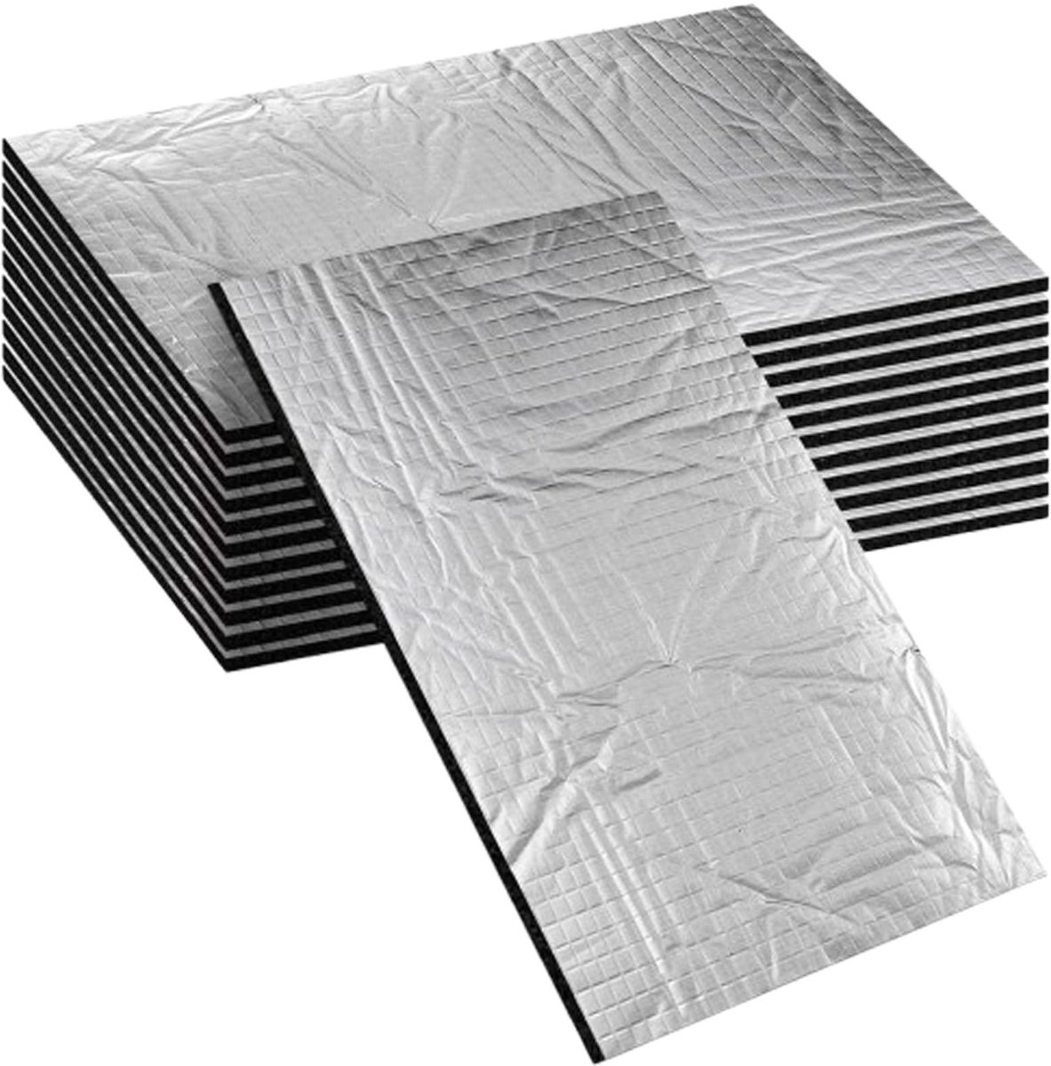 Solidchoice- Isolatiemat Waterdicht - Isolatiemateriaal Vuurvast - Hittebeschermingsmat - Geluidsisolatie - Zelfklevend - Hoogwaardige Aluminiumfolie - Geluidsisolatiematten
