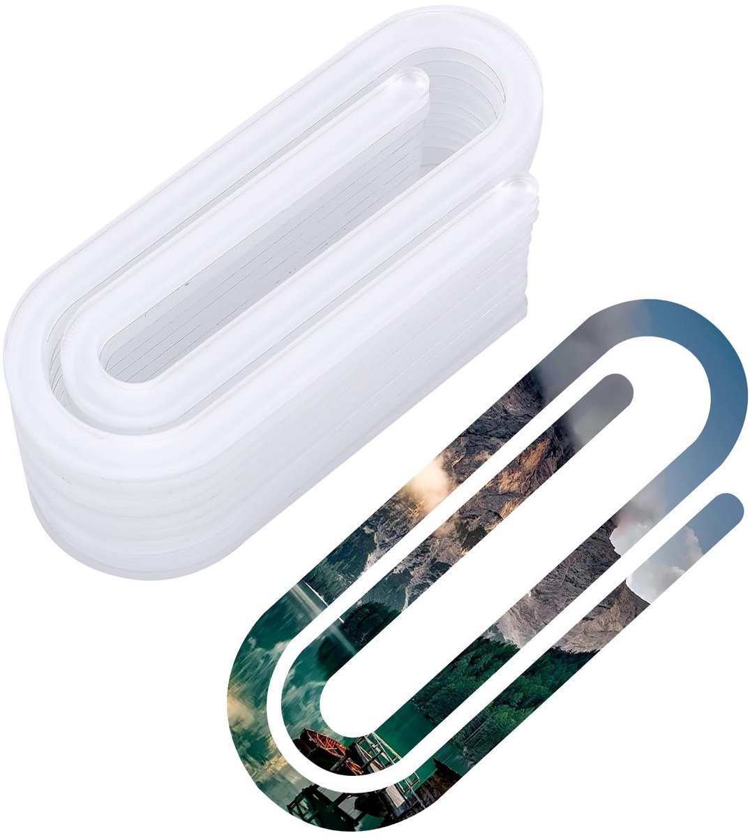 Solidchoice- Sublimatie Paperclips 7,6x3cm Enkelzijdig - 10 Stuks - Acryl - Blanco - Klemmen voor Thuis/Kantoor - Sterke Taaiheid - Papierclips