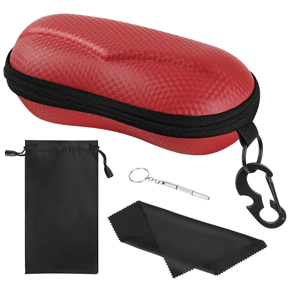 Dailygoods- Zonnebrilgeval Ultralicht - Brillenopslag - Unisex - Draagbare Houder - Hangende Haak - Inclusief Microvezeldoek - Brillenkoker