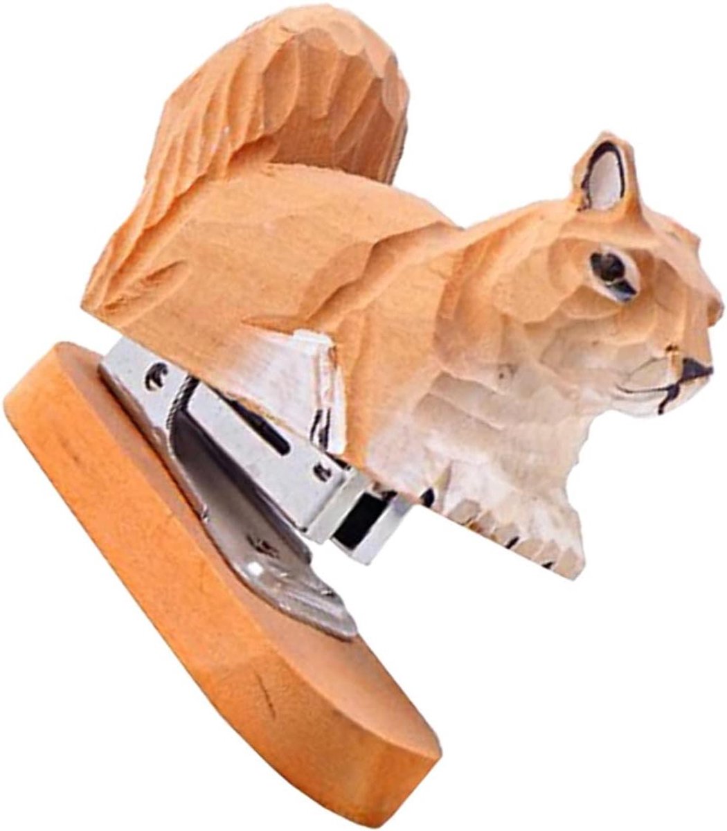 Dieren Nietmachine - Eekhoorn Vorm - Bureau Organisatie - Creatief Design - 75 Gram - Geel