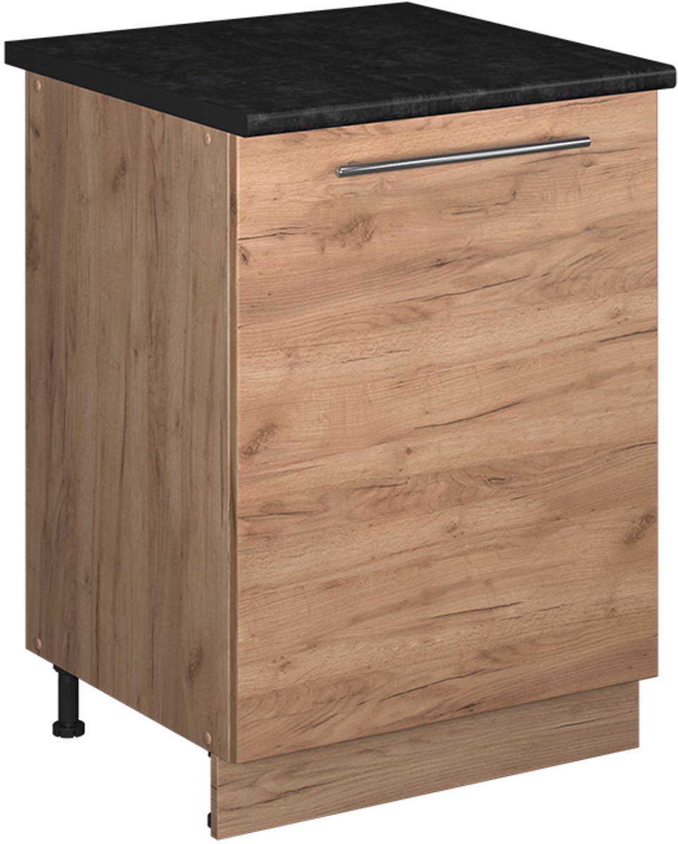 Vicco Wastafelkast Fame-Line, Goudkleurig Eiken/Goudkleurig Eiken, 60 cm