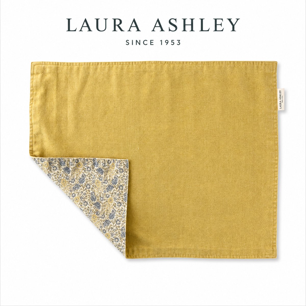 Laura Ashley Kitchen Linen Collectables Placemats - Oil Geel - Dubbelzijdig Daniela 48x35cm