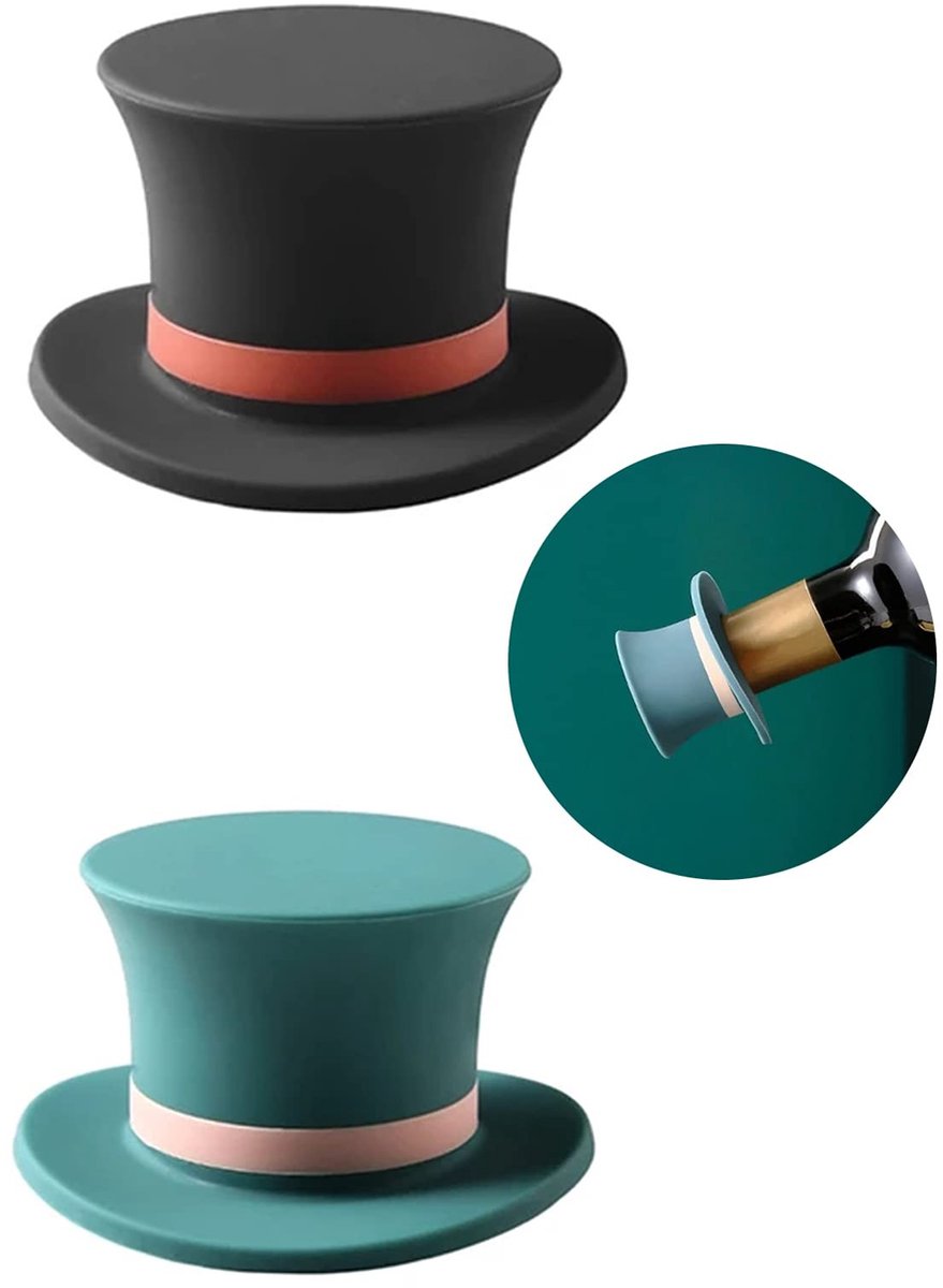 Dailygoods- Siliconen Champagnestoppen - Herbruikbaar - Flessenstop - Afdichtingsstop - 2 Stuks - Voedselveilige Siliconen - Wijnstopper